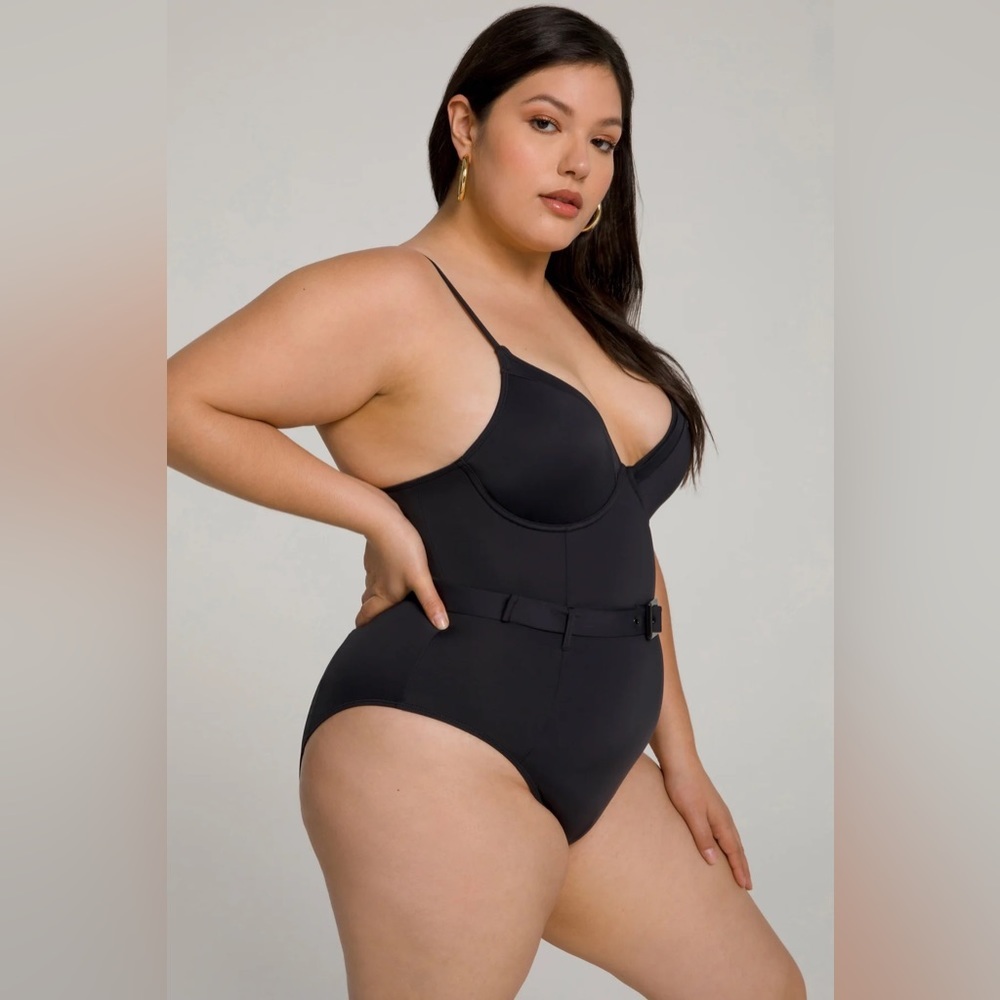 Good American Showoff Black One Piece Swimsuit Black